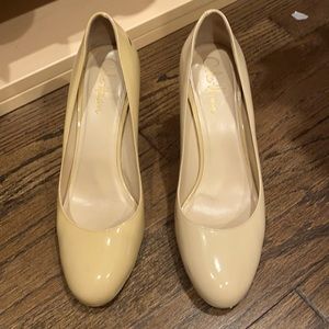Cole Haan Nike air platinum leather tan pumps